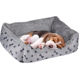 Cuccia Letto per Cani e Gatti Cuscino per Animali Domestici Grigio con Stampa - Foto 1 di 3