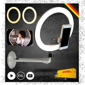 LED Luce ad Anello Con Cellulare Supporto Parete Montaggio a Stand Ringlight - Photo 1/10