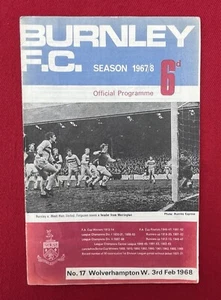 Football Programme - Burnley FC v Wolverhampton Wanderers- Div I - 3 Feb 1968 - Picture 1 of 3
