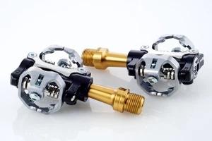 Wellgo W01 Titanium Spindle Axle Bike Clipless Pedal Cleat for Shimano SPD SH51 - Imagen 1 de 3