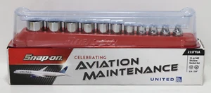 SNAP-ON 211FYUA 11 PC SAE Shallow 3/8 Drive Socket Set Aviation 1/4-7/8" - NEW! - Picture 1 of 10