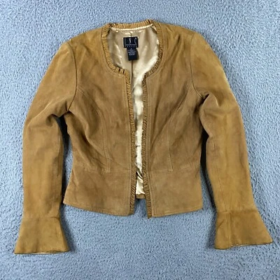 Jaqueta INC International Concepts Feminina Couro P Manga Flare VTG Y2K Boho - Imagem 1 de 4