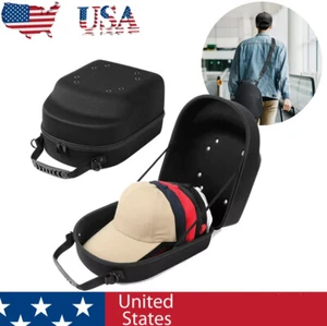 Baseball Hat Travel Bag Baseball Cap Travel Case Sport Cap Storage Carrier Box - Picture 1 of 10