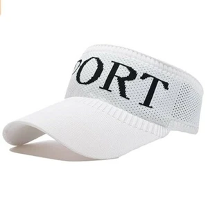 Sun Visor Knitted Hats for Women,Wide Brim UV Protection Beach Cap White - Picture 1 of 5