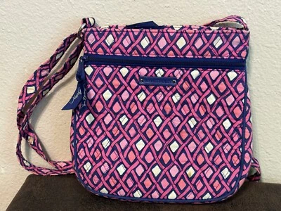 Bolso Bandolera Vera Bradley Azulejo Cobalto Hipster Rosa Blanco Floral Acolchado Foto 1 de 4