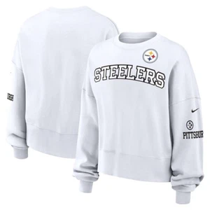 NWT Women's Pittsburgh Steelers Nike White Sweatshirt, Size M - Picture 1 of 6