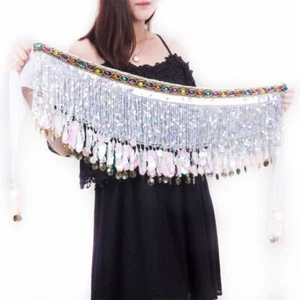 Tassel Dance Scarf Cummerbund Scarf Hip Indian Waist Chain Waist Belly Dance - Picture 1 of 20
