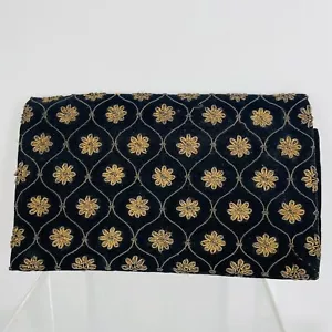 Schwarze Samt Clutch Handtasche Gold & Silber bestickt Nagat Narain & Söhne WWII - Bild 1 von 6