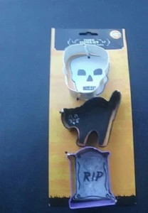 HALLOWEEN WILTON METAL CORTADOR DE GALLETAS SET CALAVERA GATO TUMBA LOTE 3 CORTADORES NUEVO - Imagen 1 de 1