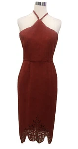ANGEL BIBA Wine Faux Suede Stretch Dress. Size 10. New - Bild 1 von 9