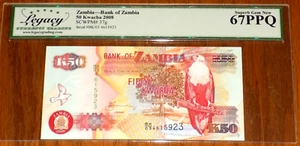 Zambia 2008 50 Kwacha Bank Note Superb Gem New Unc LEGACY 67PPQ Africa Banknote - Picture 1 of 4