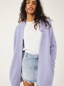 Free People Damen Strickjacke lila osmanisch vorne offen Pullover Langarm Small - Bild 1 von 13