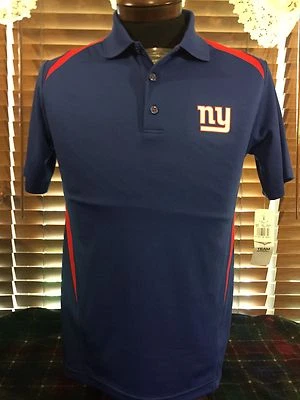 Para hombres NUEVO NFL Equipo Ropa S Pequeño Azul SS 3 Botones Polo New York Giants Camisa Foto 1 de 4