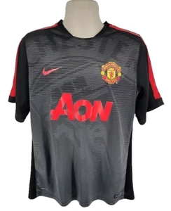 Nike Manchester United Soccer Futbol Jersey Size XL 643659-011 Black Gray AON - Picture 1 of 14