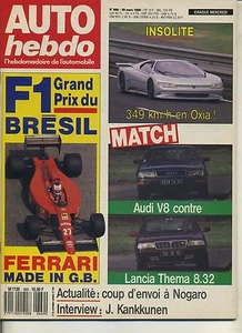 AUTO HEBDO n°669 du 29 Mars 1989 GP BRESIL LANCIA THEMA 8.32 AUDI V8 OXIA - Imagen 1 de 1