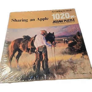 Tom Ryan Jigsaw Puzzle Sharing An Apple Cowboy Art 1989 Western USA New Vintage - Picture 1 of 13