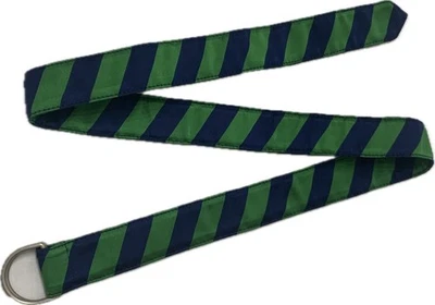 LL Bean Fashion Belt Womens S/M Navy/Green Stripe Adjustable Retro 80s 38” OGNS6 - Image 1 of 4