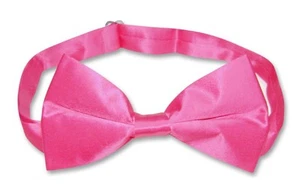 BIAGIO 100% SILK BOWTIE Solid HOT PINK FUCHSIA Color Mens Bow Tie for Tux Suit - Picture 1 of 1