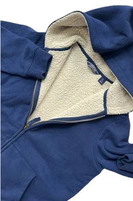 NWT Lands End Womens Sherpa Fleece Full Zip Jacket Navy Blue Large 14-16 Hoodie - Image 1 of 4