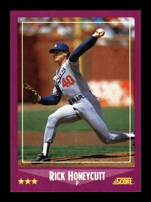 RICK HONEYCUTT ⚾ 1988 Score Baseball Card #87 Oakland Athletics - Image 1 of 2