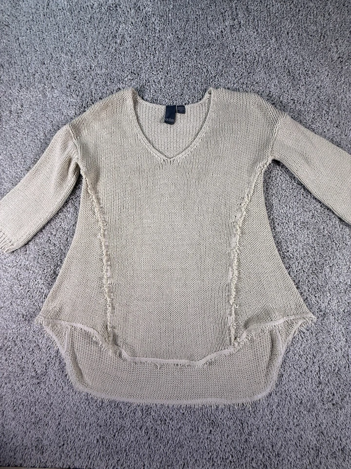 Suéter para mujer Quinn talla pequeña beige con flecos Foto 1 de 4