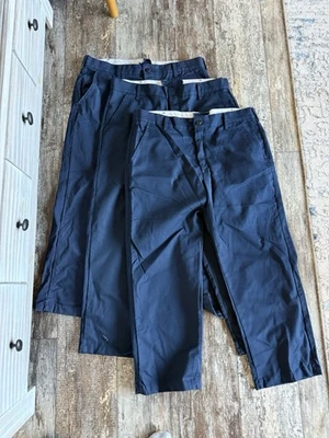 3 pair men’s red kap navy blue work pants 36/38 (read) - Image 1 of 4