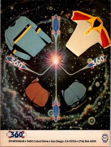 1979 • Anuncio impreso de ropa de skate 360 • Ropa deportiva de San Diego de los años 70 ADS-66 - Imagen 1 de 2