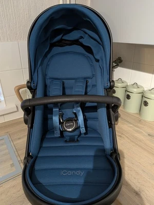 💙 Icandy Peach 7 Cobalt Blue Carrycot Bag Footmuff PLEASE READ DESCRIPTION 💙 - Image 1 of 4