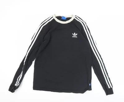 Camiseta deportiva de manga larga negra Adidas para mujer talla 10 mezcla de algodón Foto 1 de 4