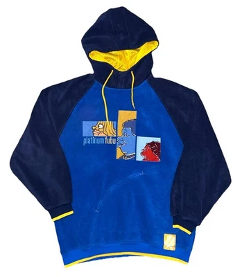 Sudadera con capucha polar vintage Y2K platino FUBU Fat Albert Junkyard Gang para hombre mediana Foto 1 de 4