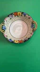 Art Deco Noritake M Japan Floral Handled Bowl, 8" Hand Painted, 1920s - Picture 1 of 7