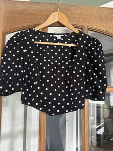 Topshop Polka Dot Cropped Bustier Size 8 - Picture 1 of 3