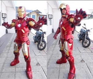 Handmade Props Man Cos Suit Model Helmet Wearable Armor Costume EVA Iron White - Picture 1 of 4