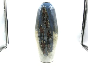 Base de lámpara de gres Studio Art Pottery azul grande 16" - Imagen 1 de 21