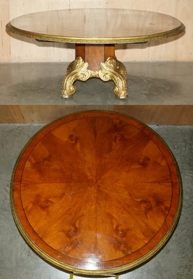 IMPORTANT CONTINENTAL WALNUT AMBOYNA GILTWOOD DINING OR EXTRA LARGE CENTRE TABLE - Image 1 of 4