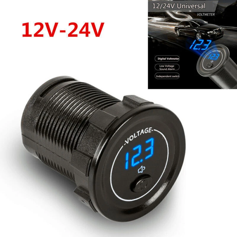 Mini Voltímetro Pantalla LED Panel 12V-24V Moto Coche con Interruptor Independiente Foto 1 de 4