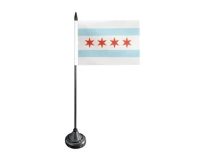 Tischflagge USA City of Chicago Tischfahne 10x15cm - Picture 1 of 1