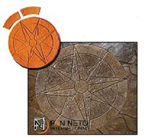 Stampo Pavimenti Stampato Cemento "Rosa Dei Venti Scomposto" 120 cm Concrete - Immagine 1 di 1