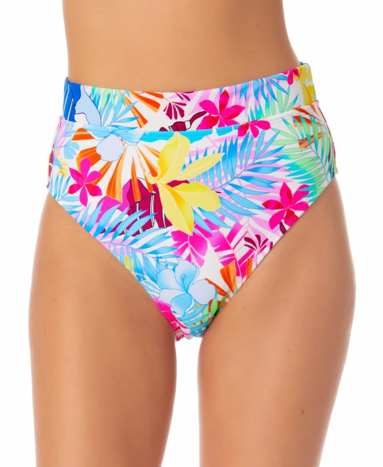 MSRP $20 California Waves Juniors Printed High-Waist Bikini Bottoms Size Medium - Image 1 of 1