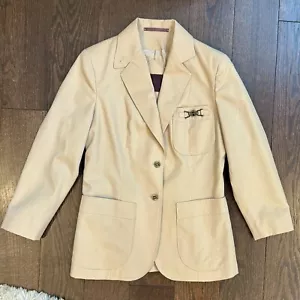 Blazer ecuestre vintage Etienne Signer bolsillo con broca de caballo para mujer caqui” - Imagen 1 de 10