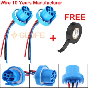 GLOFE 2Pcs Wire Harness Pigtail Female 9007 HB5 Head Light Bulb Socket Plug - Picture 1 of 6