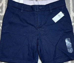 NWT Gap Kids Navy Blue Cargo Shorts Adjustable Tab Waist Size 8 - Picture 1 of 3