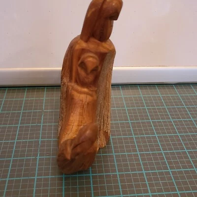 Luis Barela '95 Artist Signed Cedar Wood Sculpture 6 In × 4.5 In  Hand Carved  - Image 1 of 4