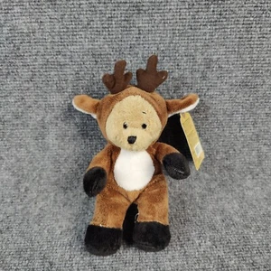 GANZ Wee Bears Plush Bear In Reindeer Costume Mini Cute Stuffed Animal Toy New - Picture 1 of 11