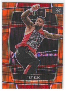 2022 PANINI SELECT WWE JEY USO CONCOURSE ORANGE FLASH PRIZM #11