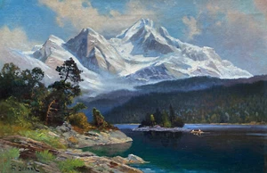 Franz (August Waidhofer) Demel (1878-1947) paisaje marino 2 óleo/lienzo 31x47 cm - Imagen 1 de 5