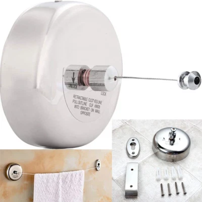 HONGU Filo Stendibiancheria Retrattile Esterni Estendibile Stendipanni Parete 3.8m