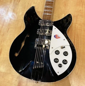 Rickenbacker 1993Plus 12-String Electric Guitar JetGlo Black - Picture 1 of 9