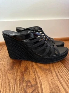 Donald J. Pliner Patent rope wedge slip on strappy sandal Size 8.5N - Picture 1 of 7