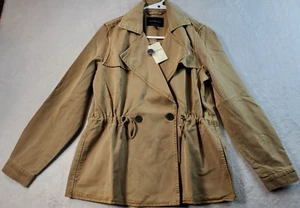 Lucky Brand Blazer Jacket Womens Size XS Brown Cotton Double Breasted Two Button - Picture 1 of 13